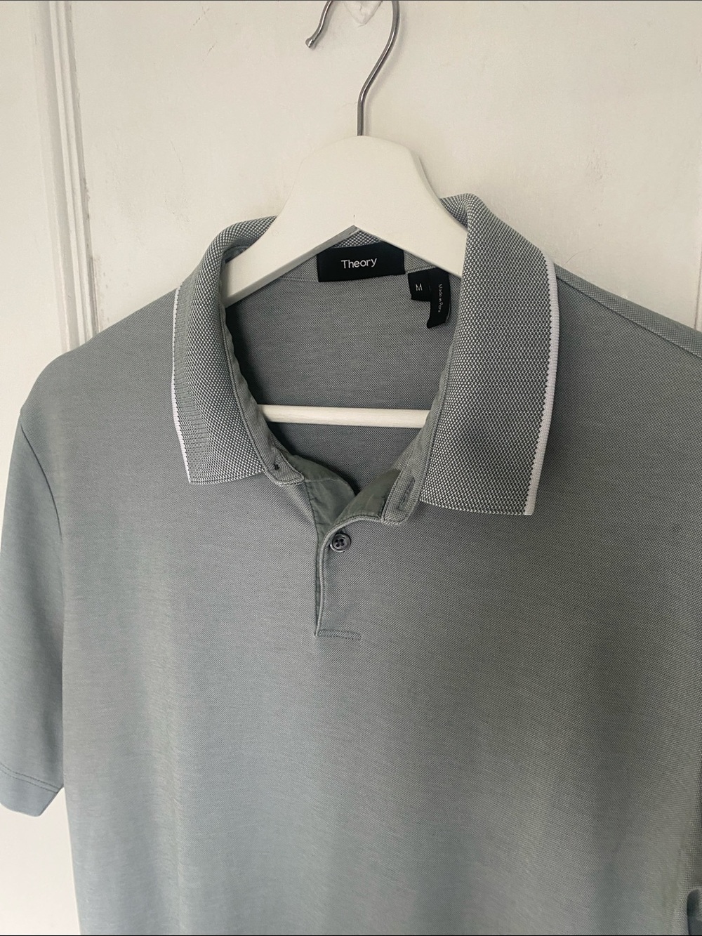 Theory Light Gray Polo for men of class Medium